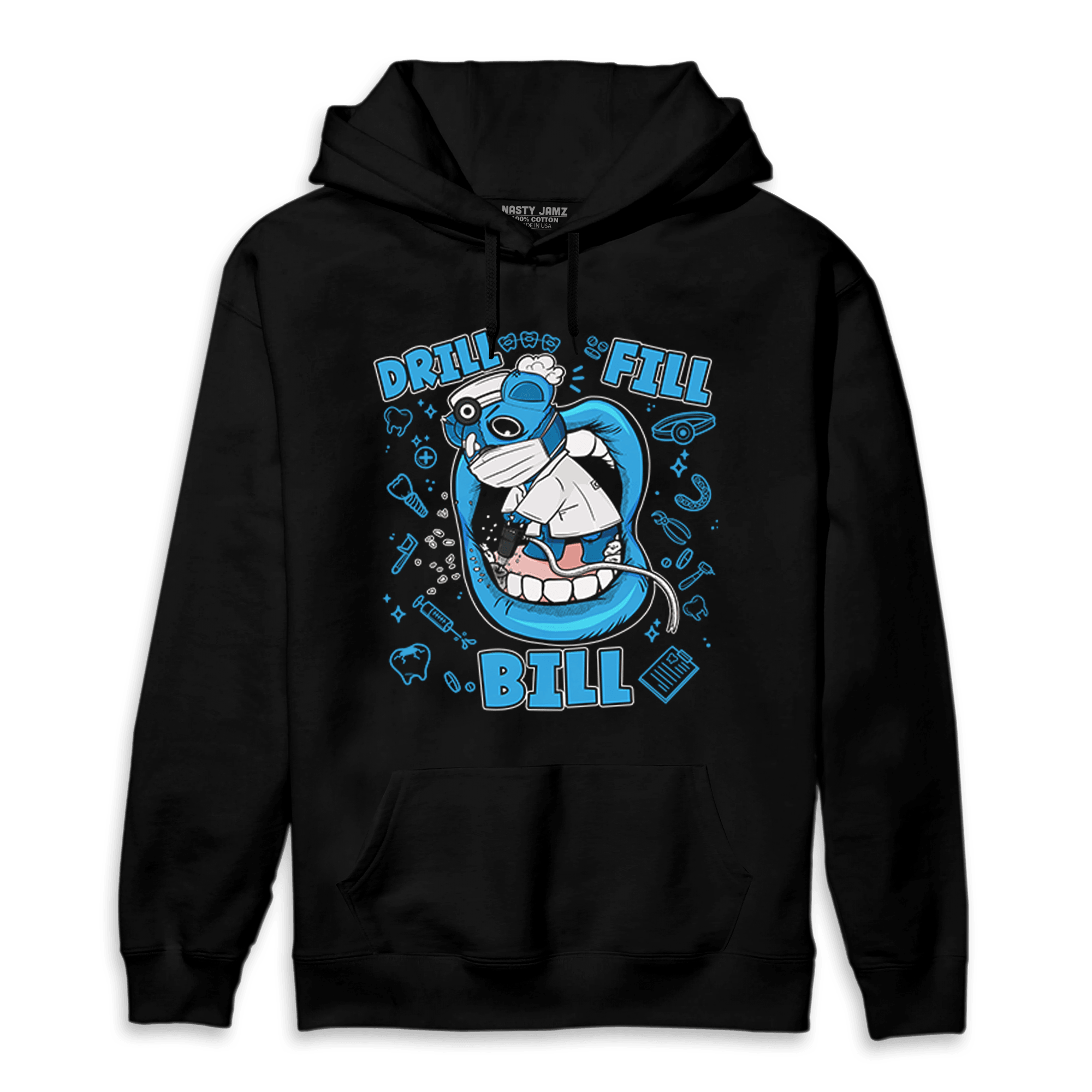 Powder Blue 9s Hoodie Match BER The Dentist - NastyJamz