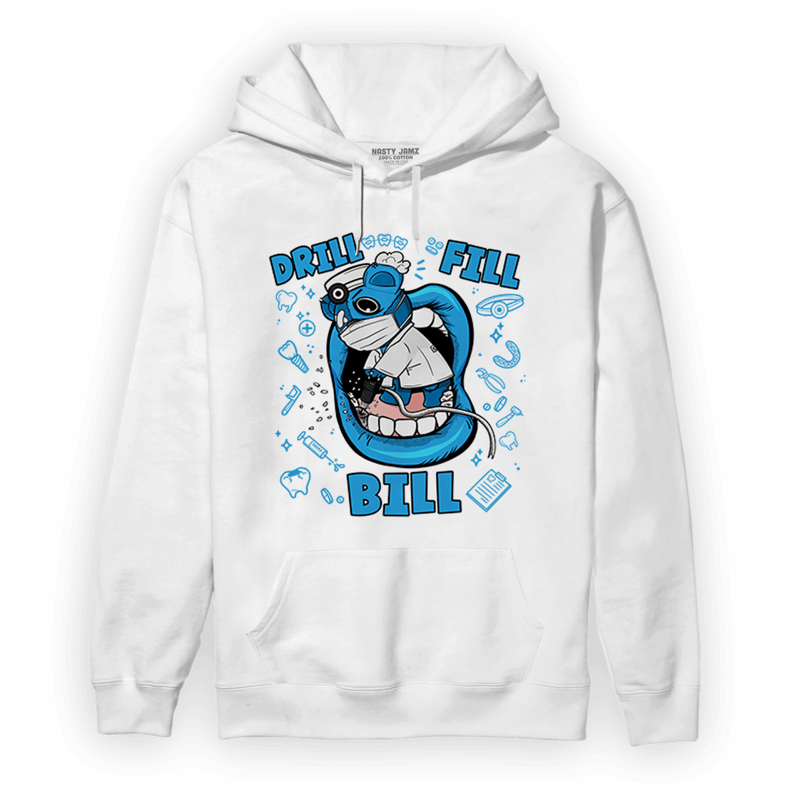 Powder Blue 9s Hoodie Match BER The Dentist - NastyJamz