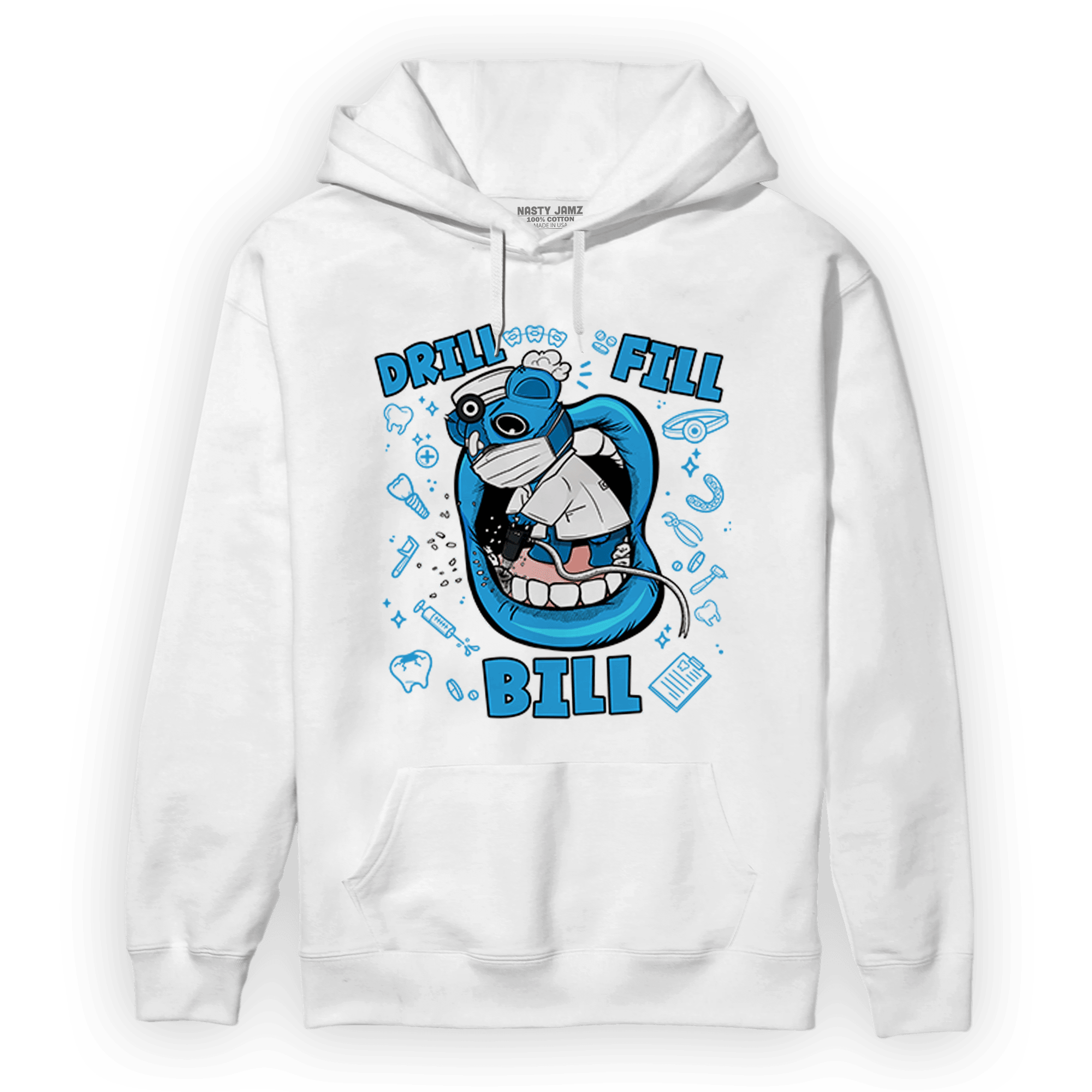 Powder Blue 9s Hoodie Match BER The Dentist - NastyJamz