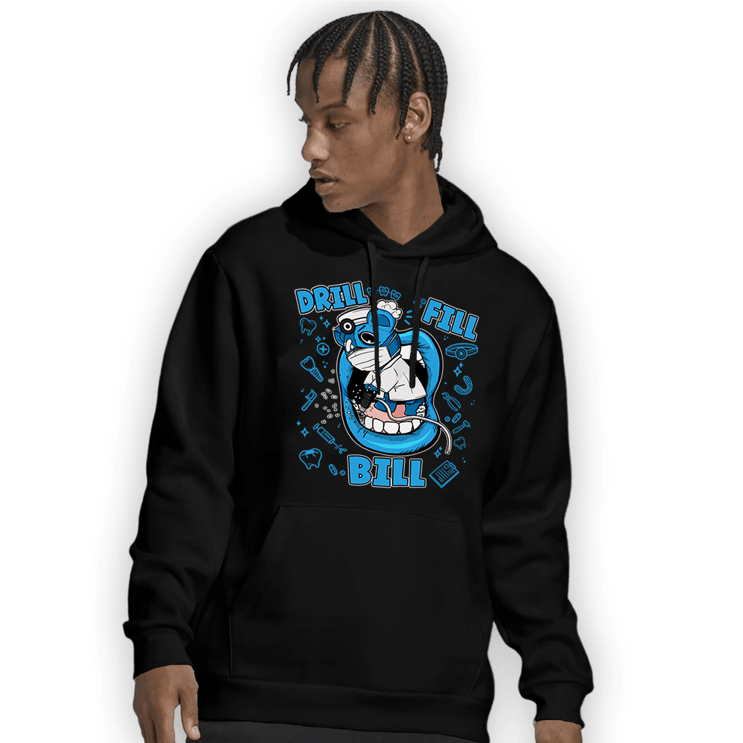 Powder Blue 9s Hoodie Match BER The Dentist - NastyJamz