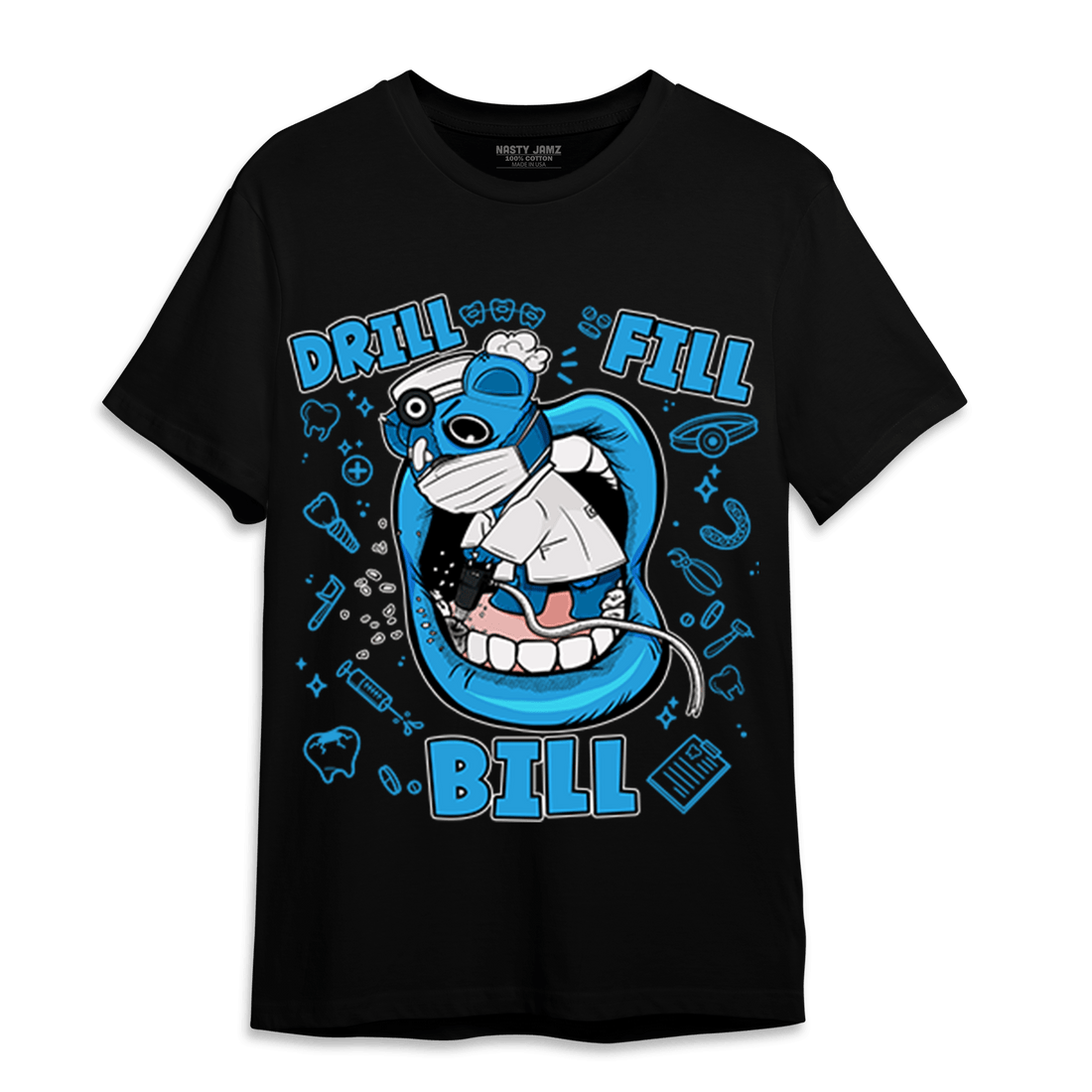 Powder Blue 9s T Shirt Match BER The Dentist - NastyJamz