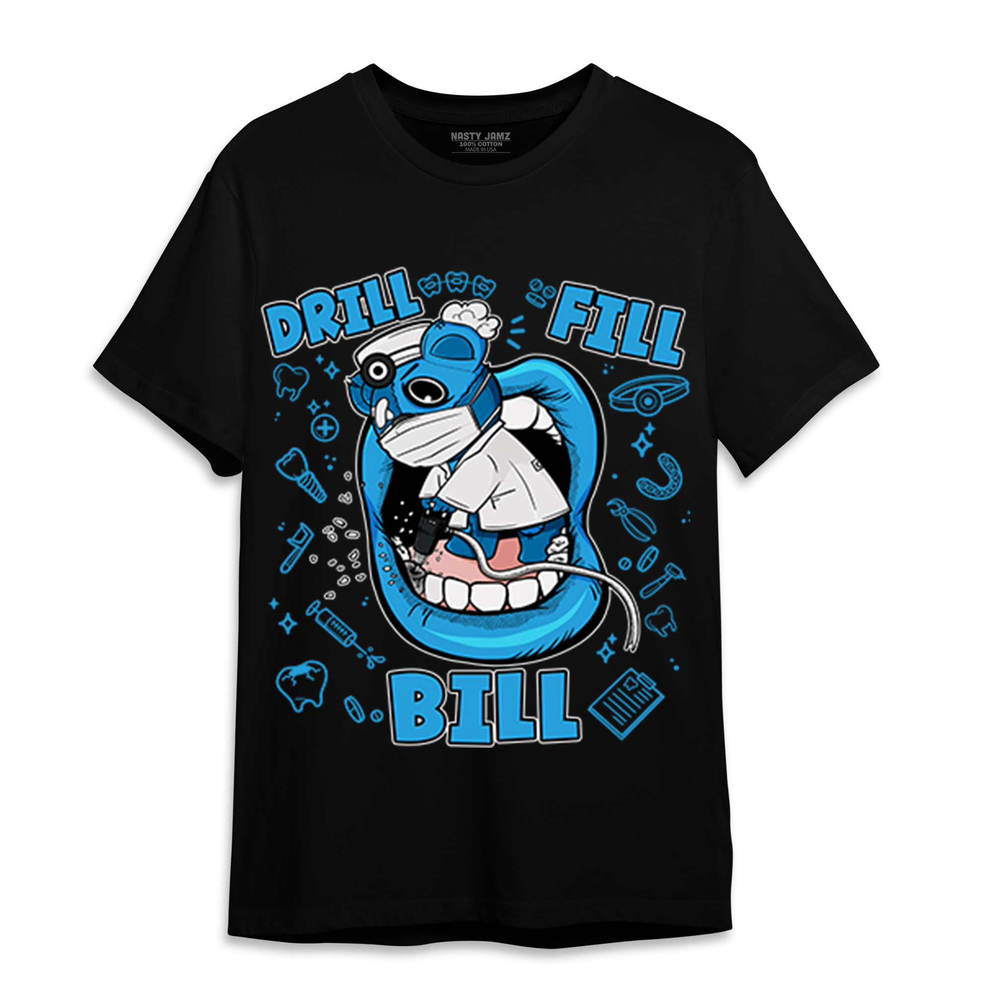 Powder Blue 9s T Shirt Match BER The Dentist - NastyJamz