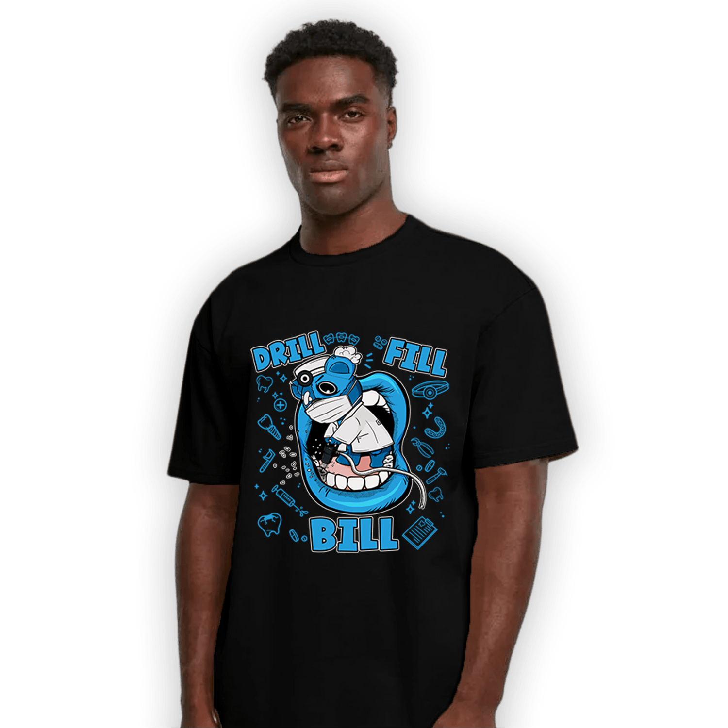 Powder Blue 9s T Shirt Match BER The Dentist - NastyJamz
