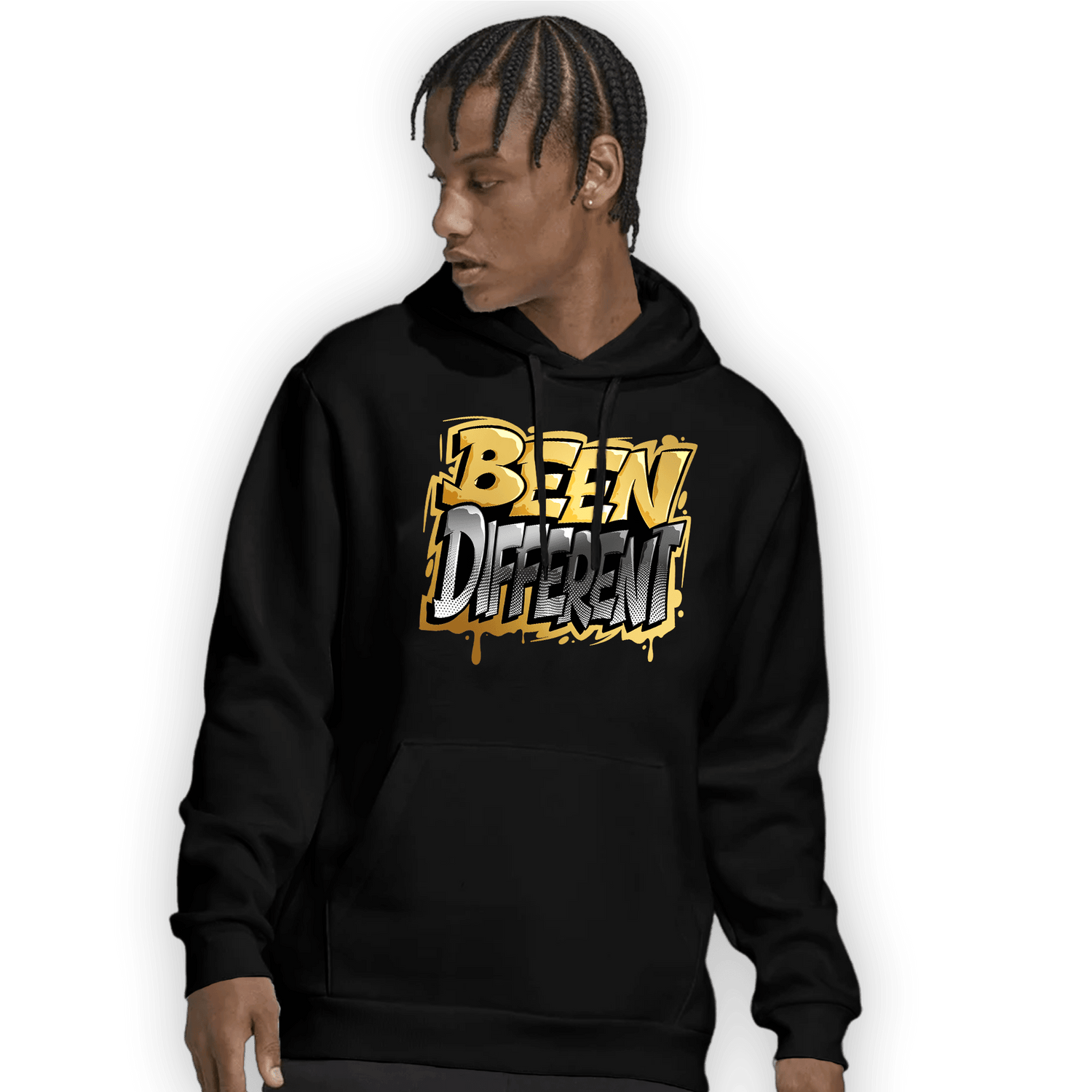 Mid SE Black Gold 1s Hoodie Match Become Different - NastyJamz