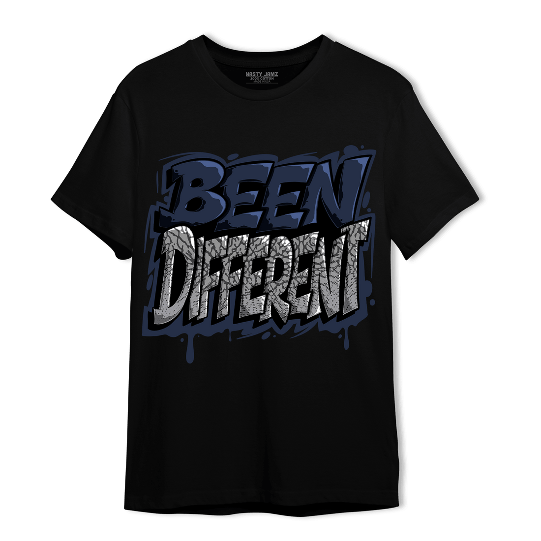 White Navy 3s T Shirt Match Become Different - NastyJamz