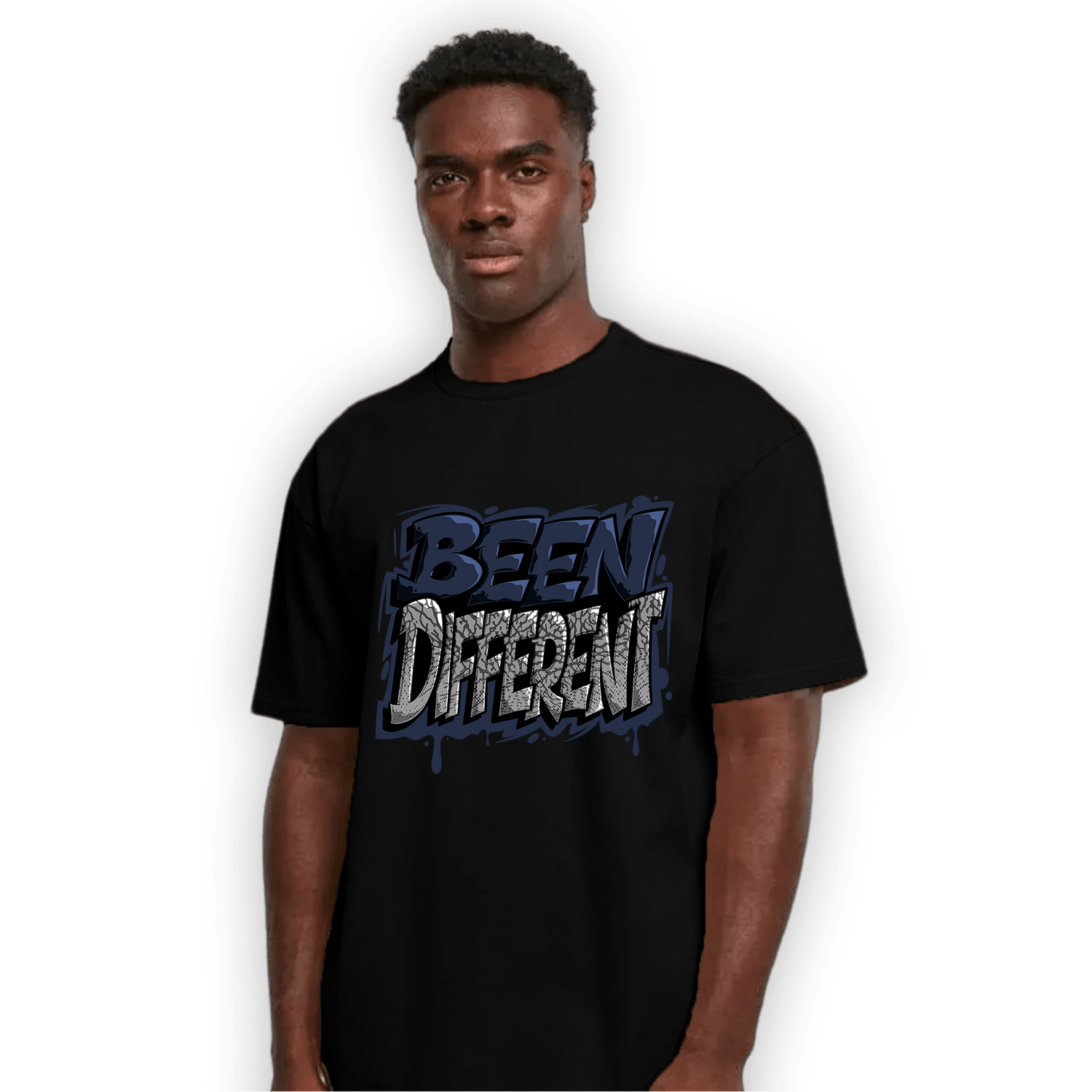 White Navy 3s T Shirt Match Become Different - NastyJamz