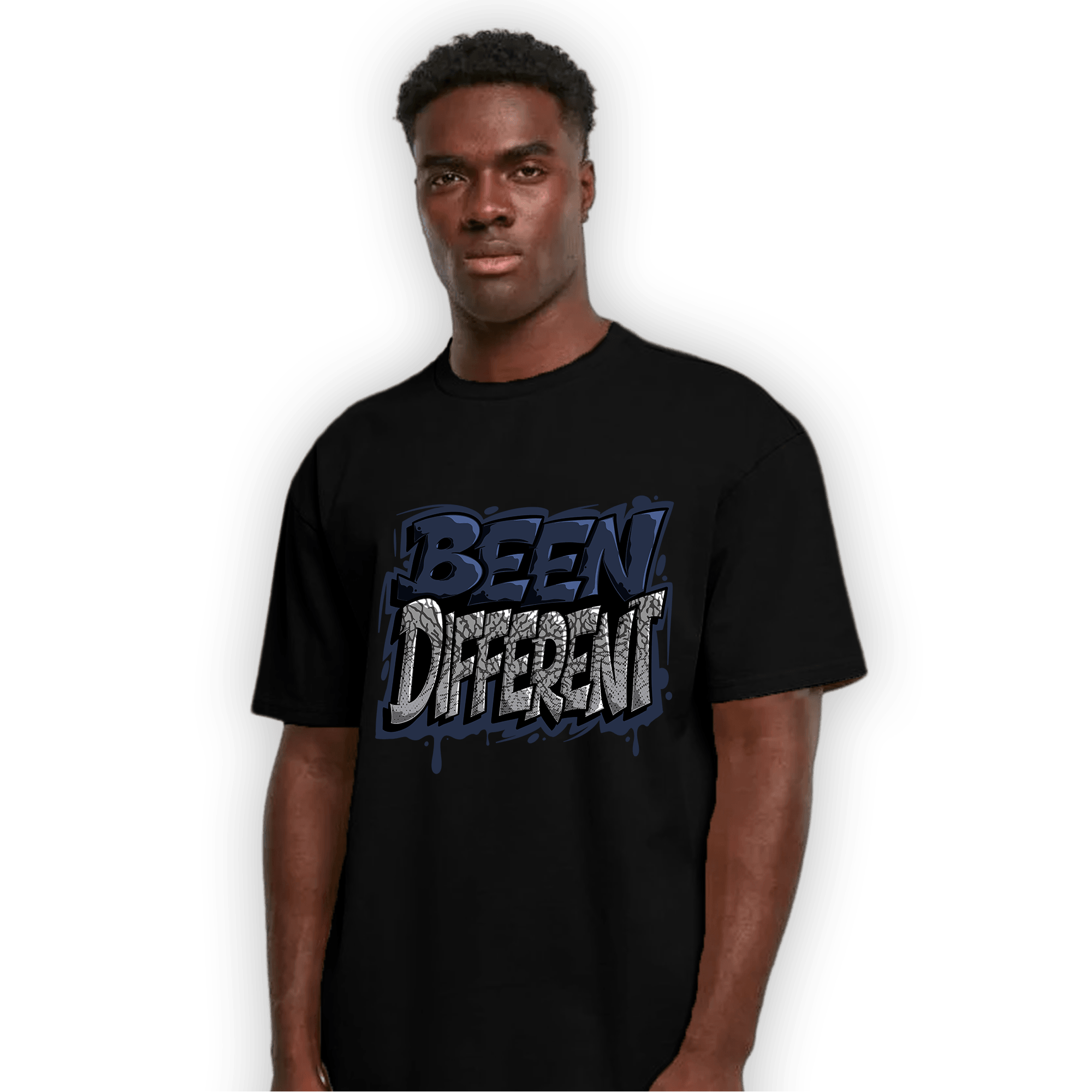 White Navy 3s T Shirt Match Become Different - NastyJamz