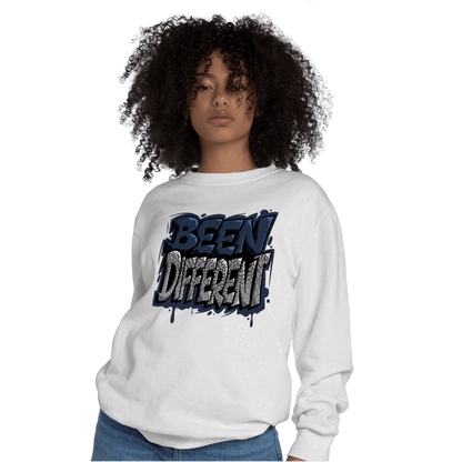 White Navy 3s Sweatshirt Match Become Different - NastyJamz