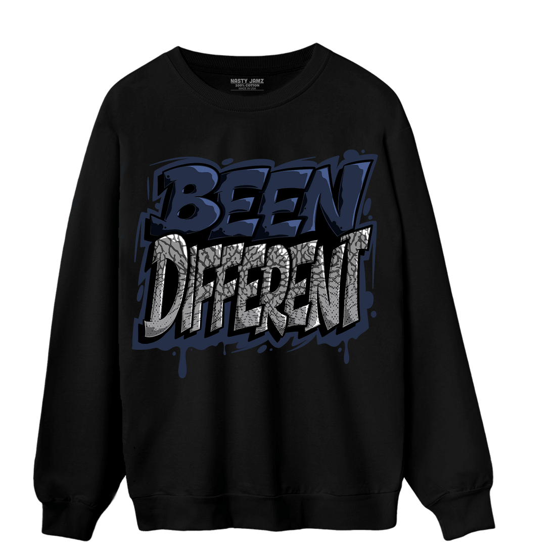 White Navy 3s Sweatshirt Match Become Different - NastyJamz