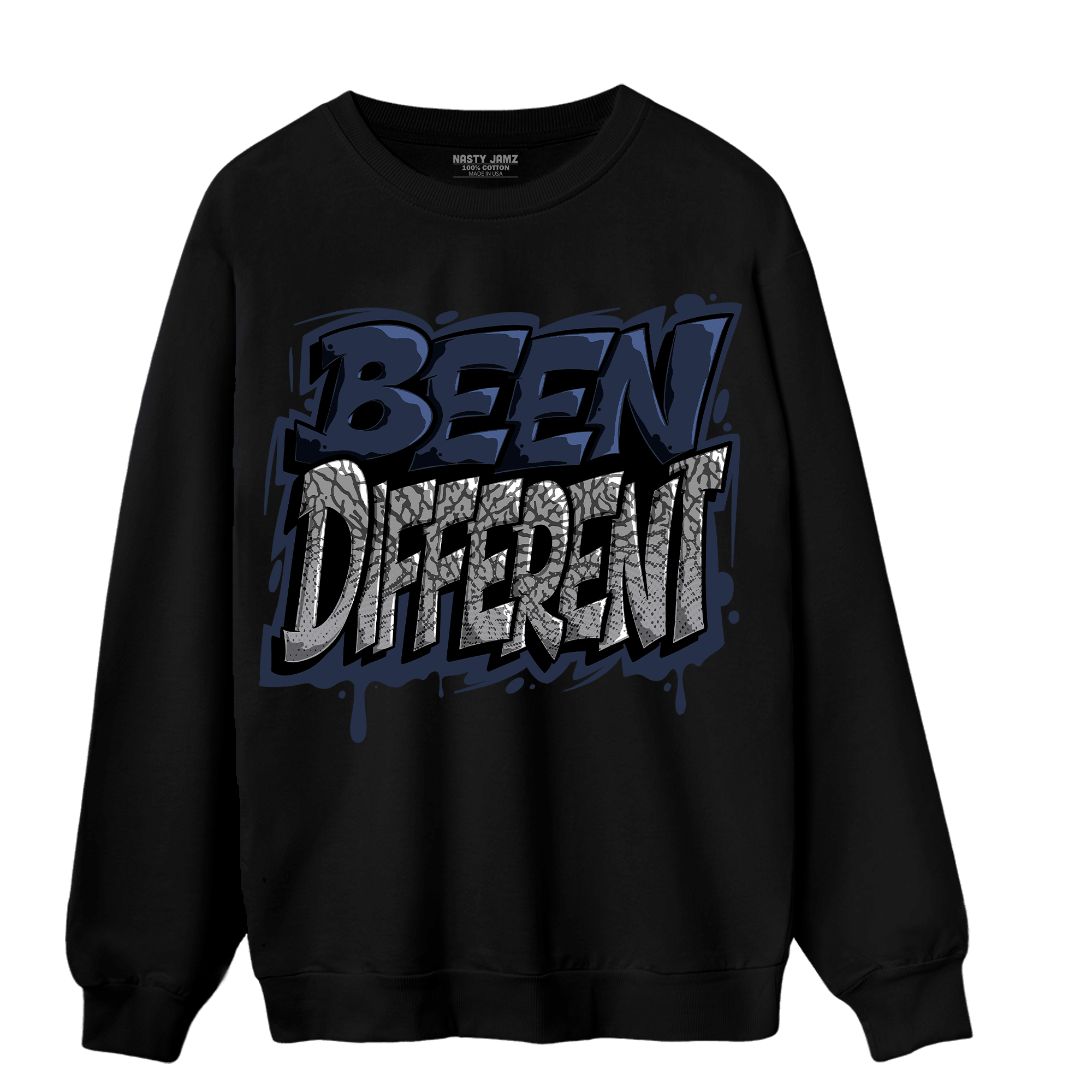 White Navy 3s Sweatshirt Match Become Different - NastyJamz