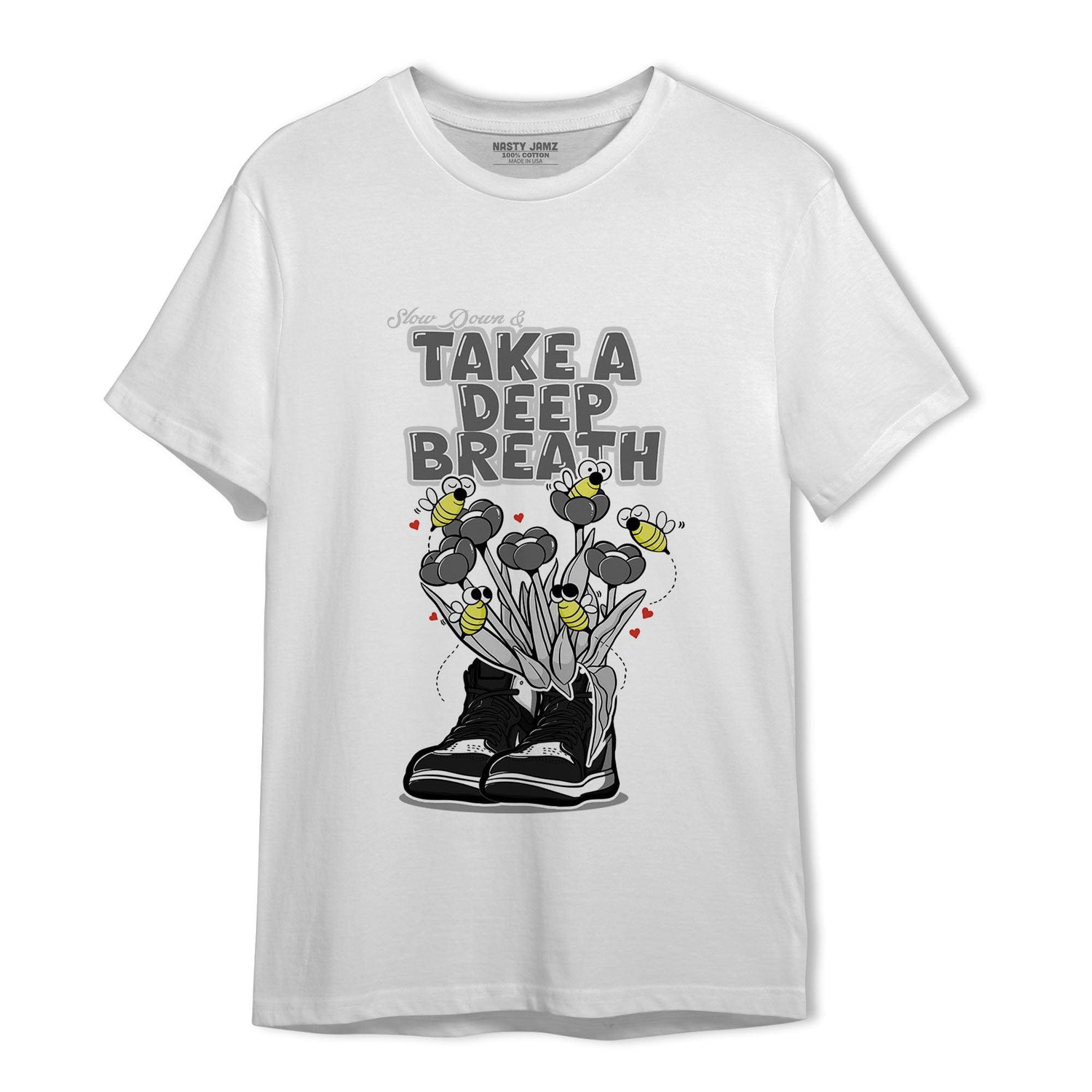 Retro High OG Black White 1s T Shirt Match Bee Sneaker - NastyJamz