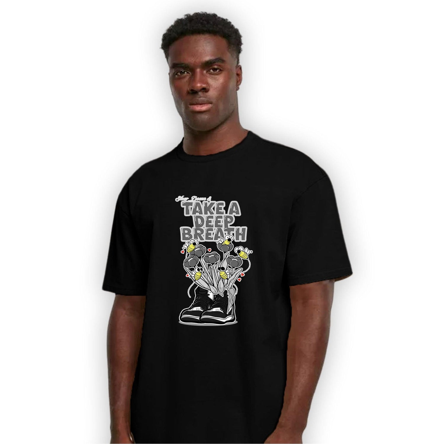 Retro High OG Black White 1s T Shirt Match Bee Sneaker - NastyJamz