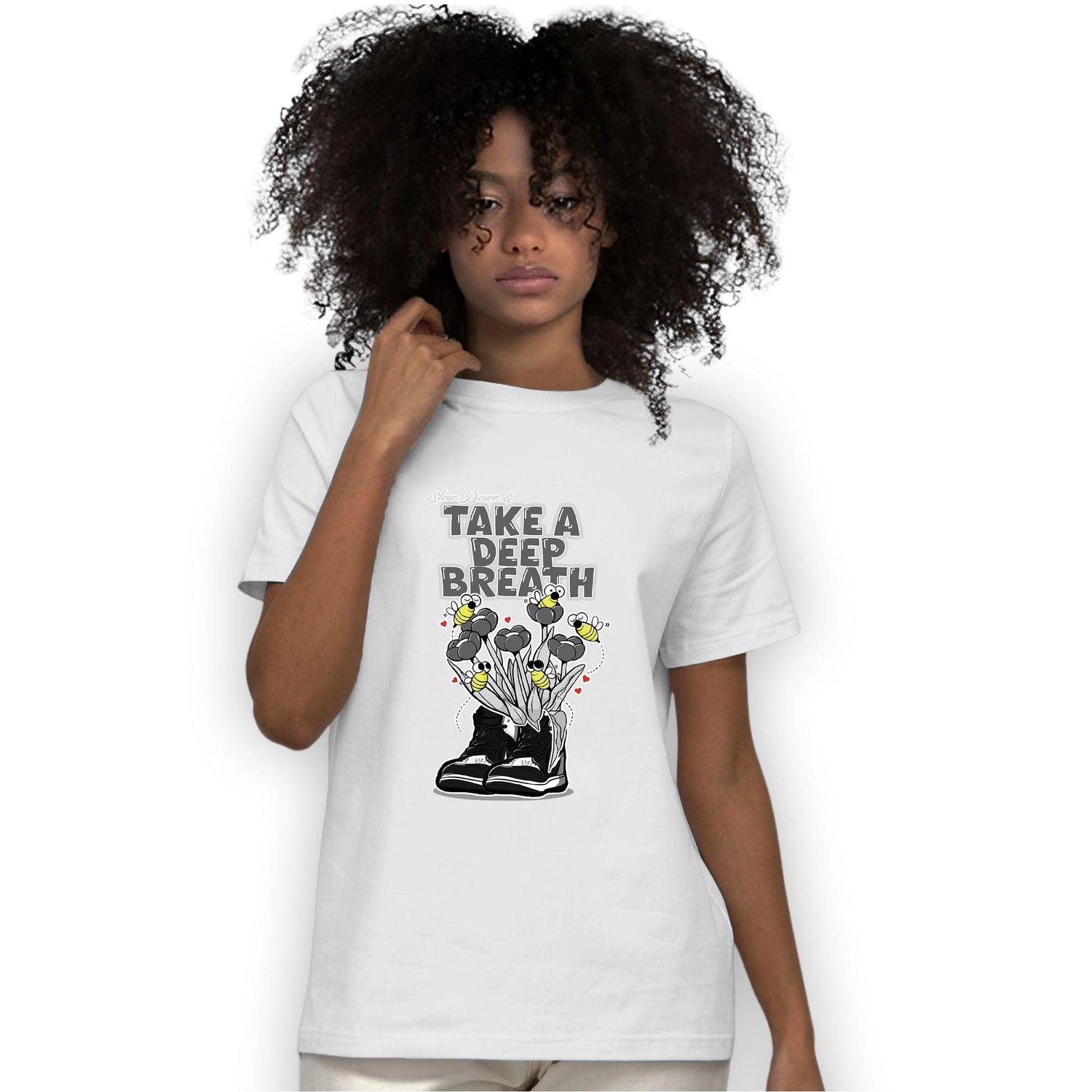 Retro High OG Black White 1s T Shirt Match Bee Sneaker - NastyJamz