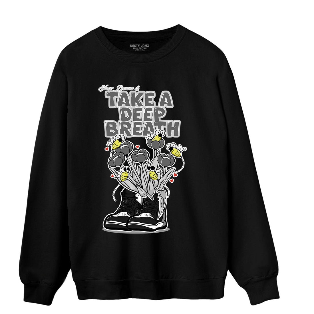 Retro High OG Black White 1s Sweatshirt Match Bee Sneaker - NastyJamz
