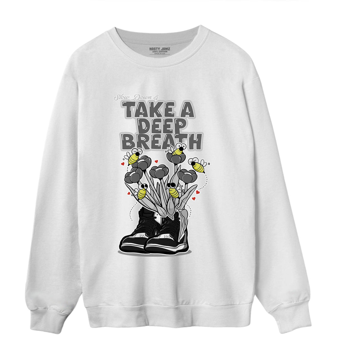 Retro High OG Black White 1s Sweatshirt Match Bee Sneaker - NastyJamz