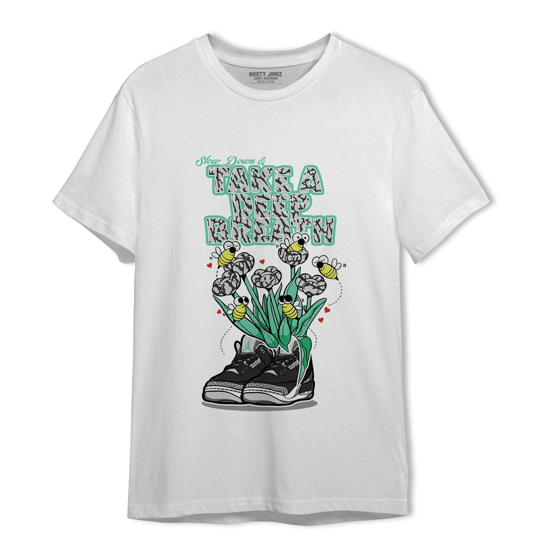 Green Glow 3s T Shirt Match Bee Sneaker - NastyJamz