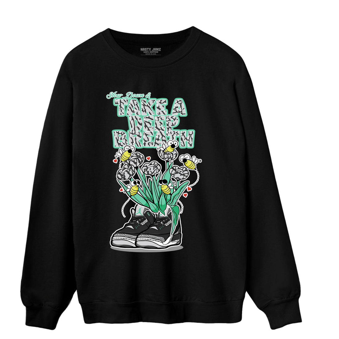 Green Glow 3s Sweatshirt Match Bee Sneaker - NastyJamz