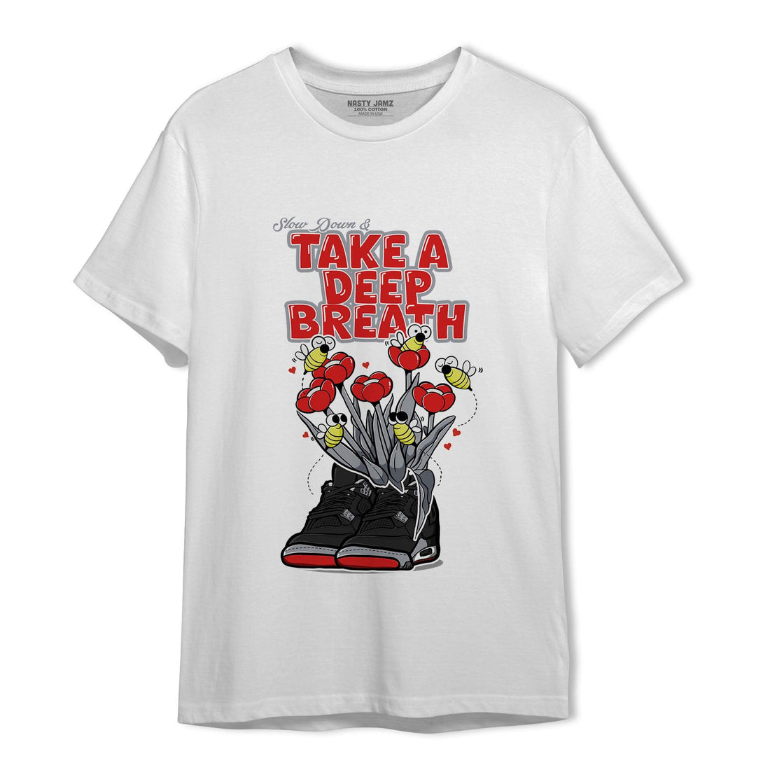 Bred Reimagined 4s T Shirt Match Bee Sneaker - NastyJamz