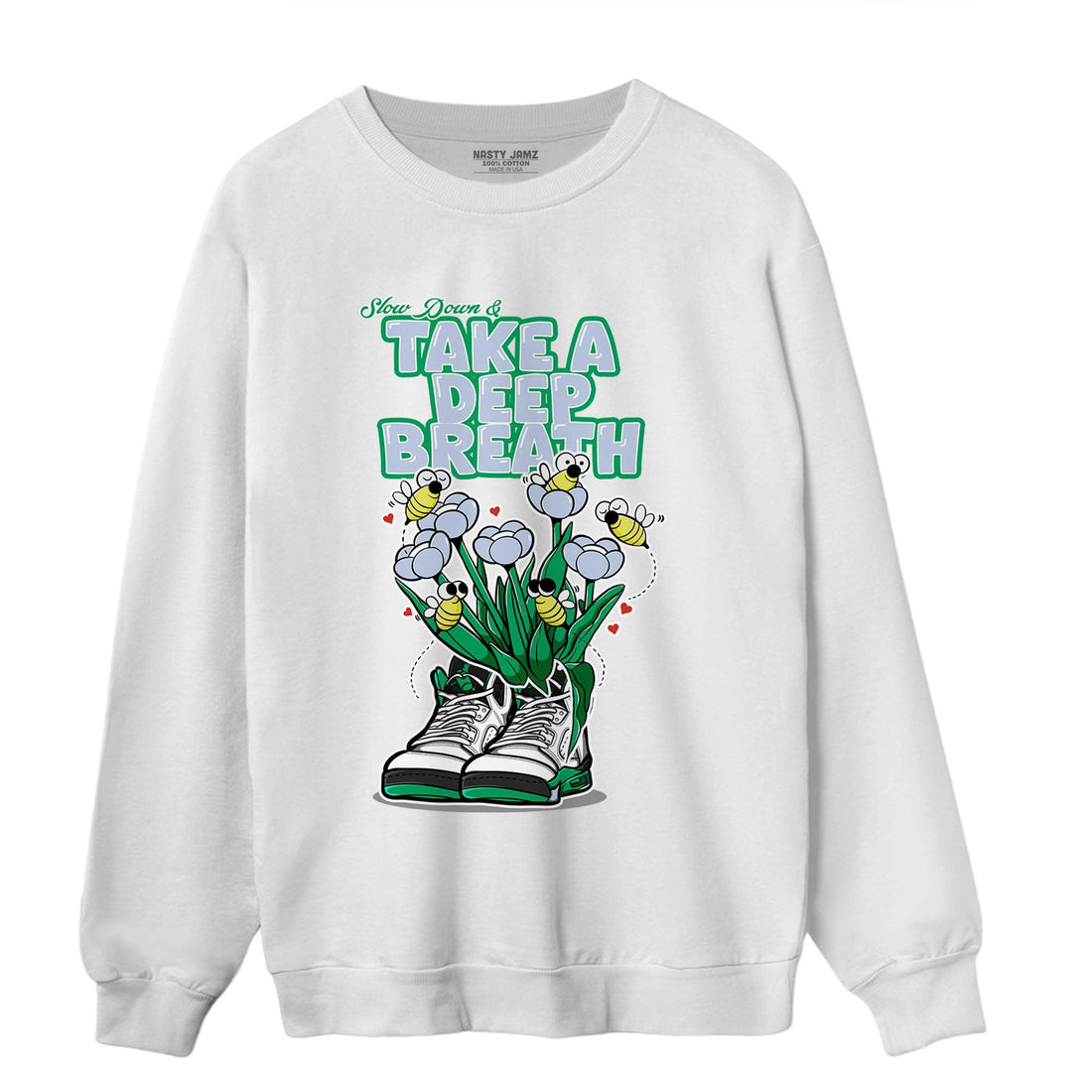 Lucky Green 5s Sweatshirt Match Bee Sneaker - NastyJamz