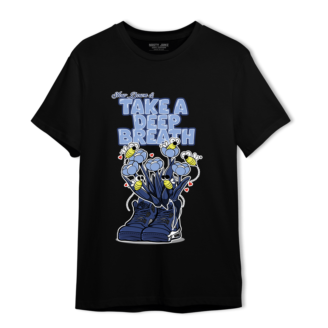 Midnight Navy 5s T Shirt Match Bee Sneaker - NastyJamz