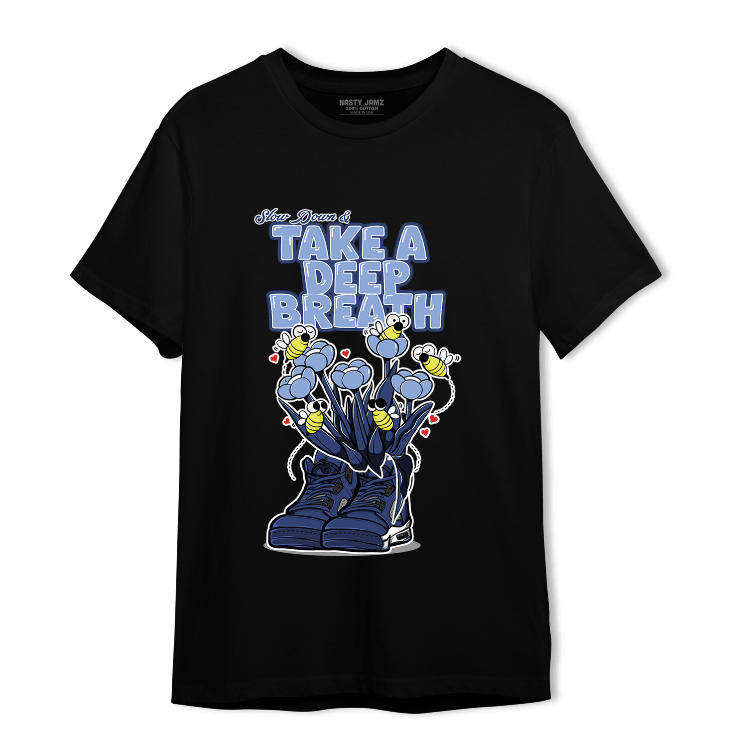 Midnight Navy 5s T Shirt Match Bee Sneaker - NastyJamz