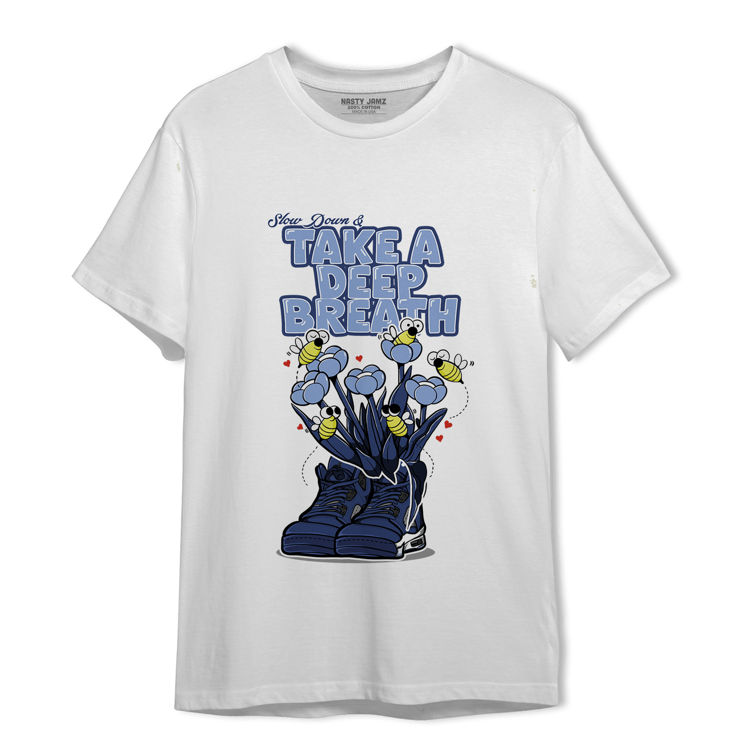 Midnight Navy 5s T Shirt Match Bee Sneaker - NastyJamz