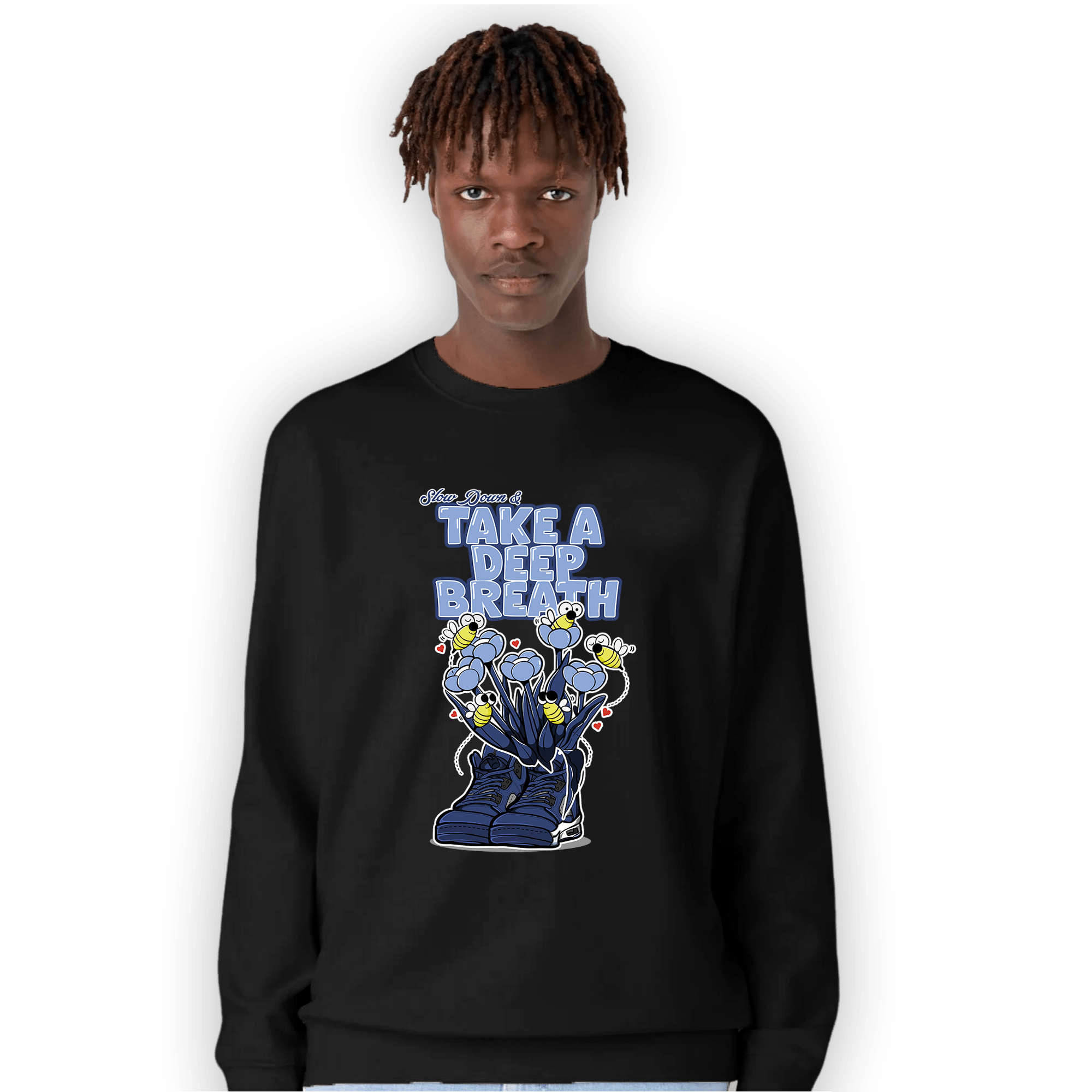 Midnight Navy 5s Sweatshirt Match Bee Sneaker - NastyJamz