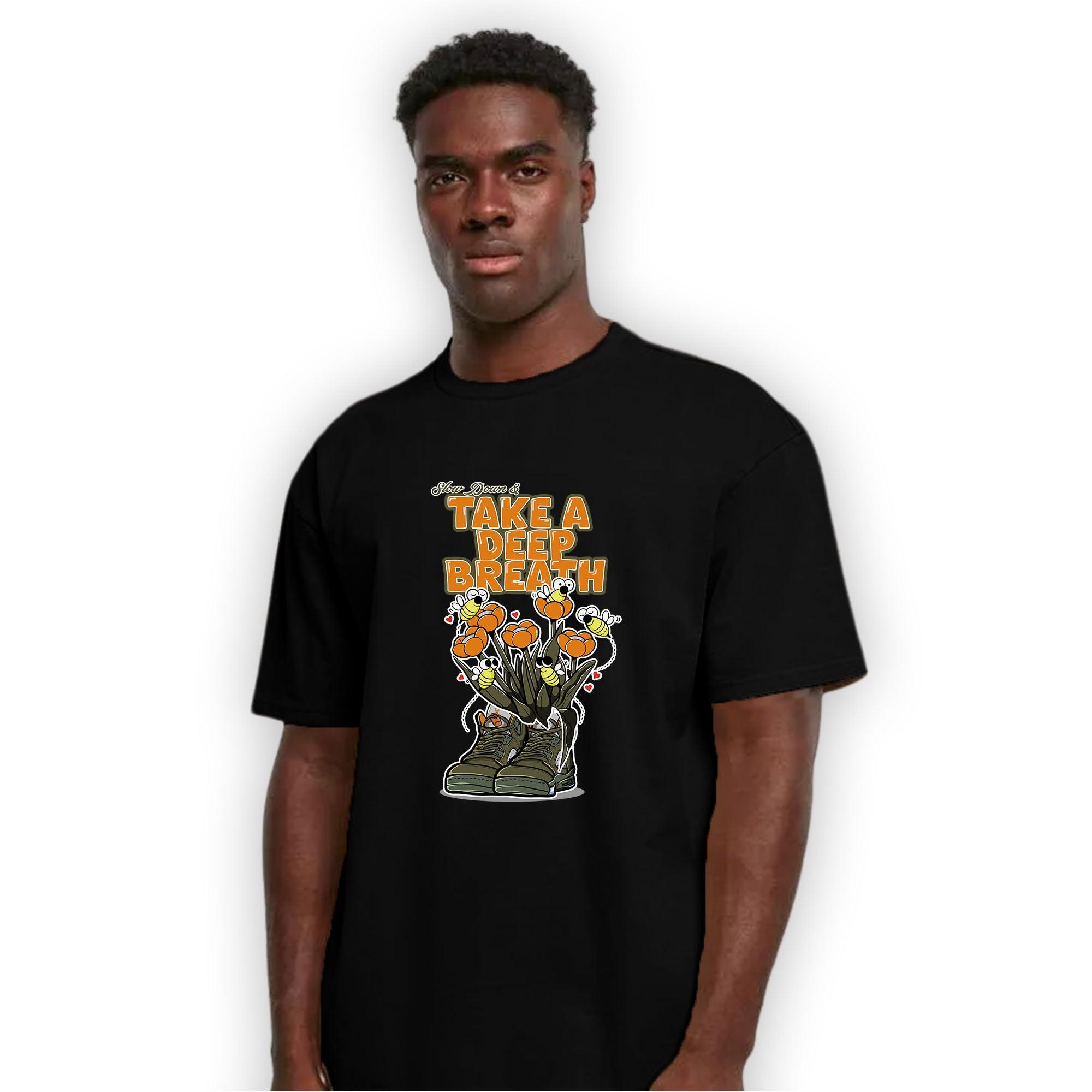 Olive 5s T Shirt Match Bee Sneaker - NastyJamz