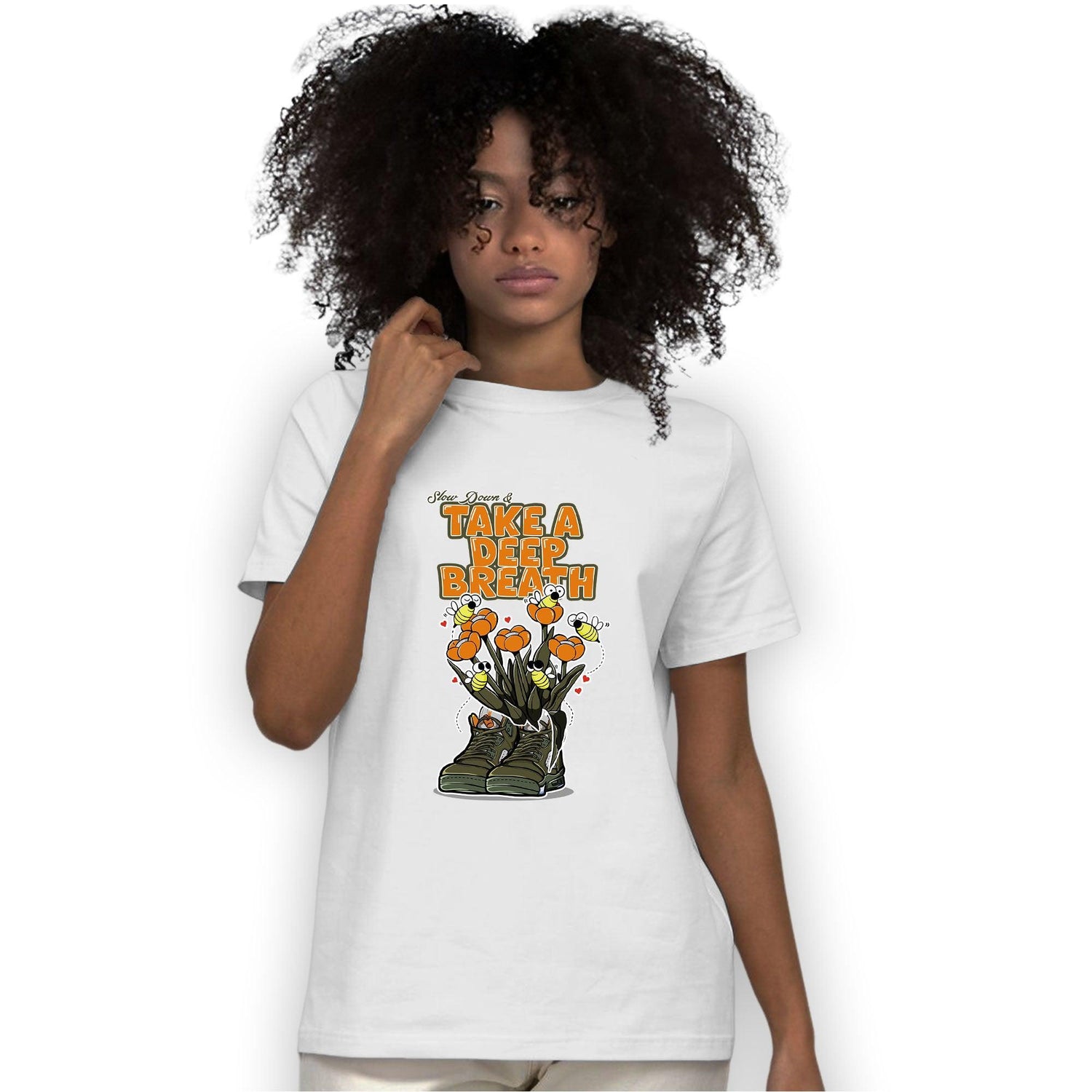 Olive 5s T Shirt Match Bee Sneaker - NastyJamz