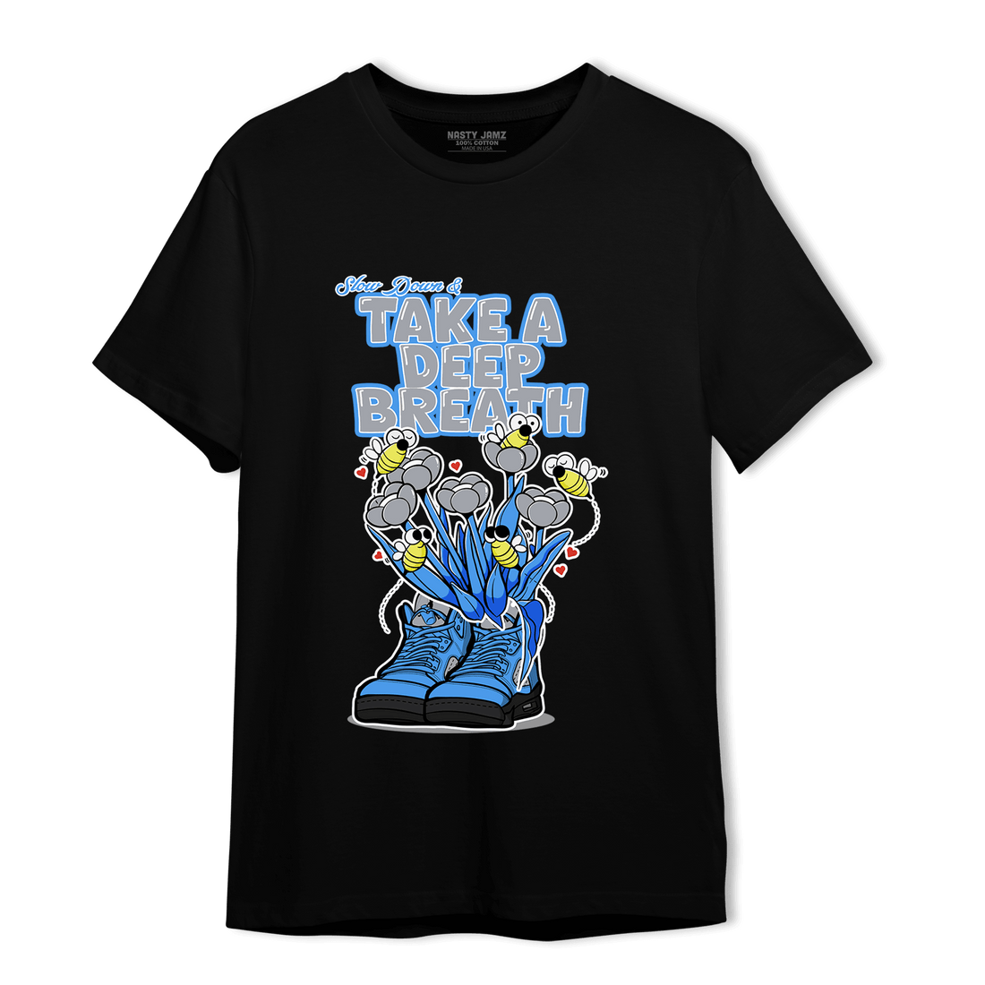 University Blue 5s T Shirt Match Bee Sneaker - NastyJamz