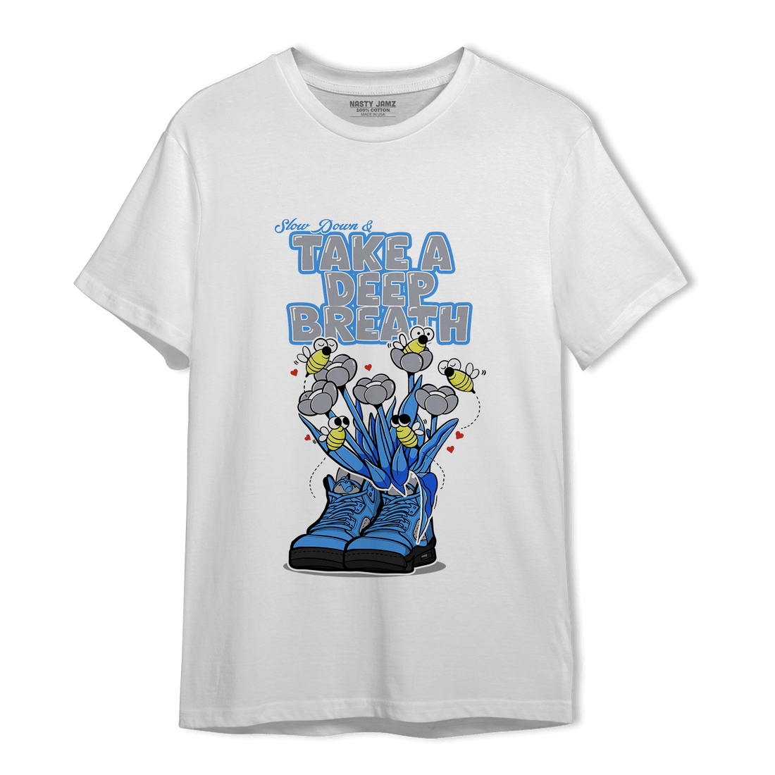 University Blue 5s T Shirt Match Bee Sneaker - NastyJamz