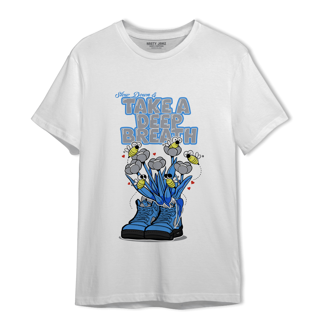 University Blue 5s T Shirt Match Bee Sneaker - NastyJamz