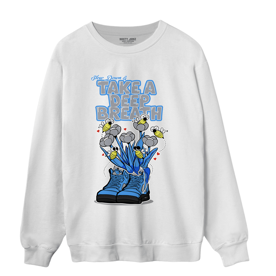 University Blue 5s Sweatshirt Match Bee Sneaker - NastyJamz
