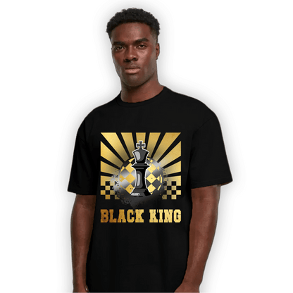 Mid SE Black Gold 1s T Shirt Match Black King Collection - NastyJamz