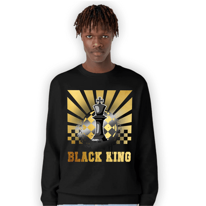 Mid SE Black Gold 1s Sweatshirt Match Black King Collection - NastyJamz