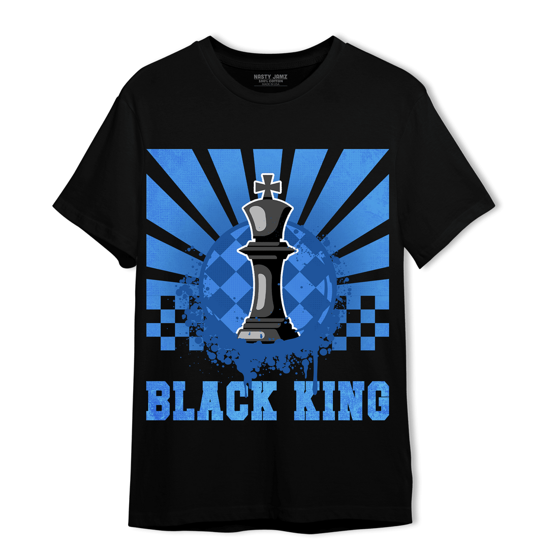 University Blue Toe 1s T Shirt Match Black King Collection - NastyJamz