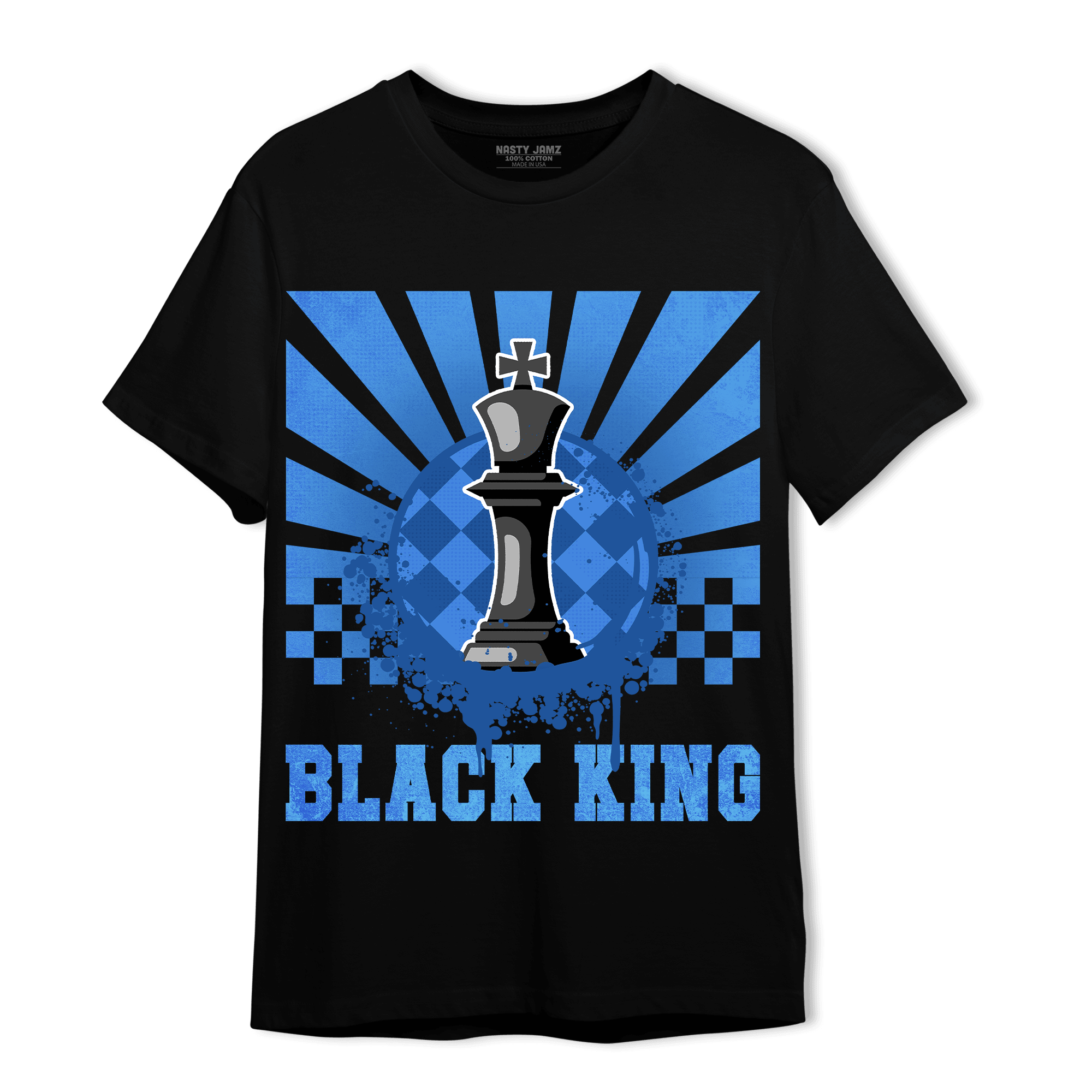 University Blue Toe 1s T Shirt Match Black King Collection - NastyJamz