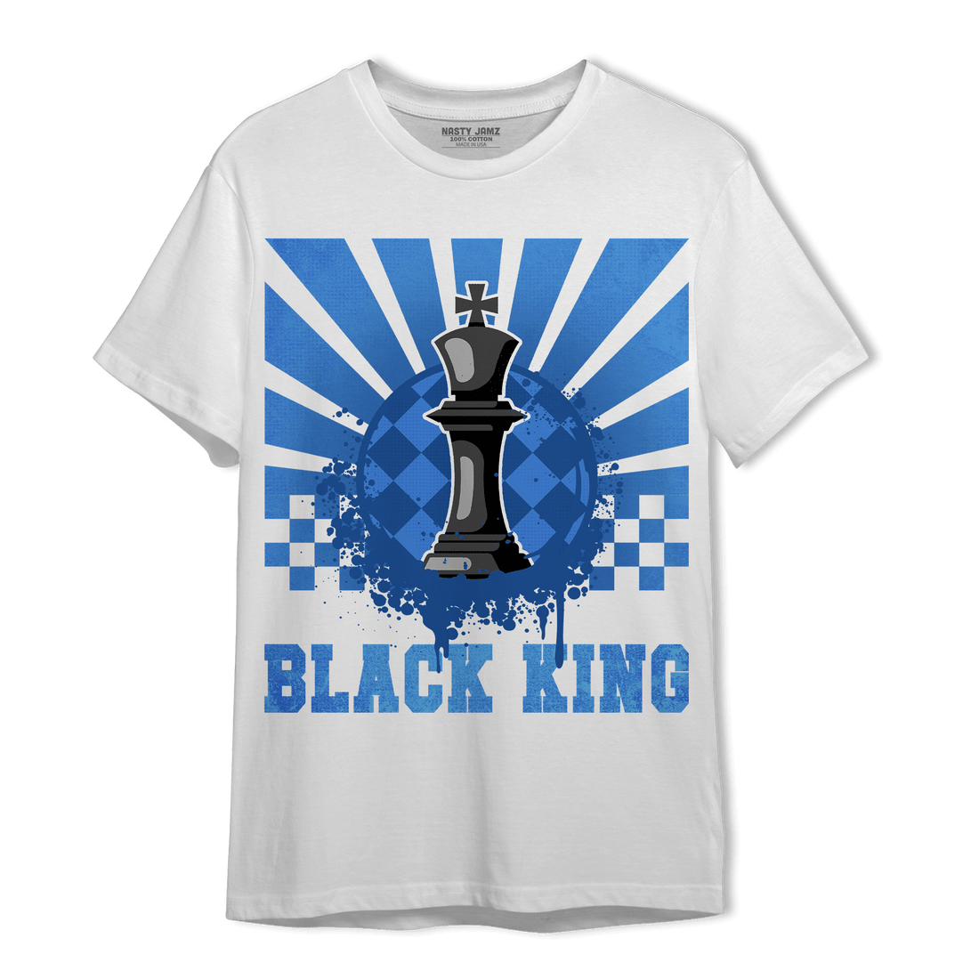 University Blue Toe 1s T Shirt Match Black King Collection - NastyJamz