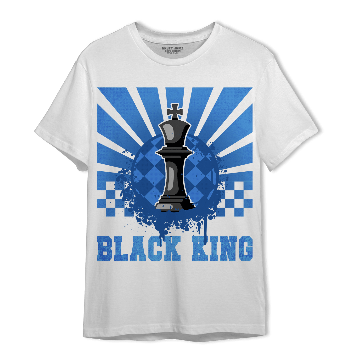 University Blue Toe 1s T Shirt Match Black King Collection - NastyJamz