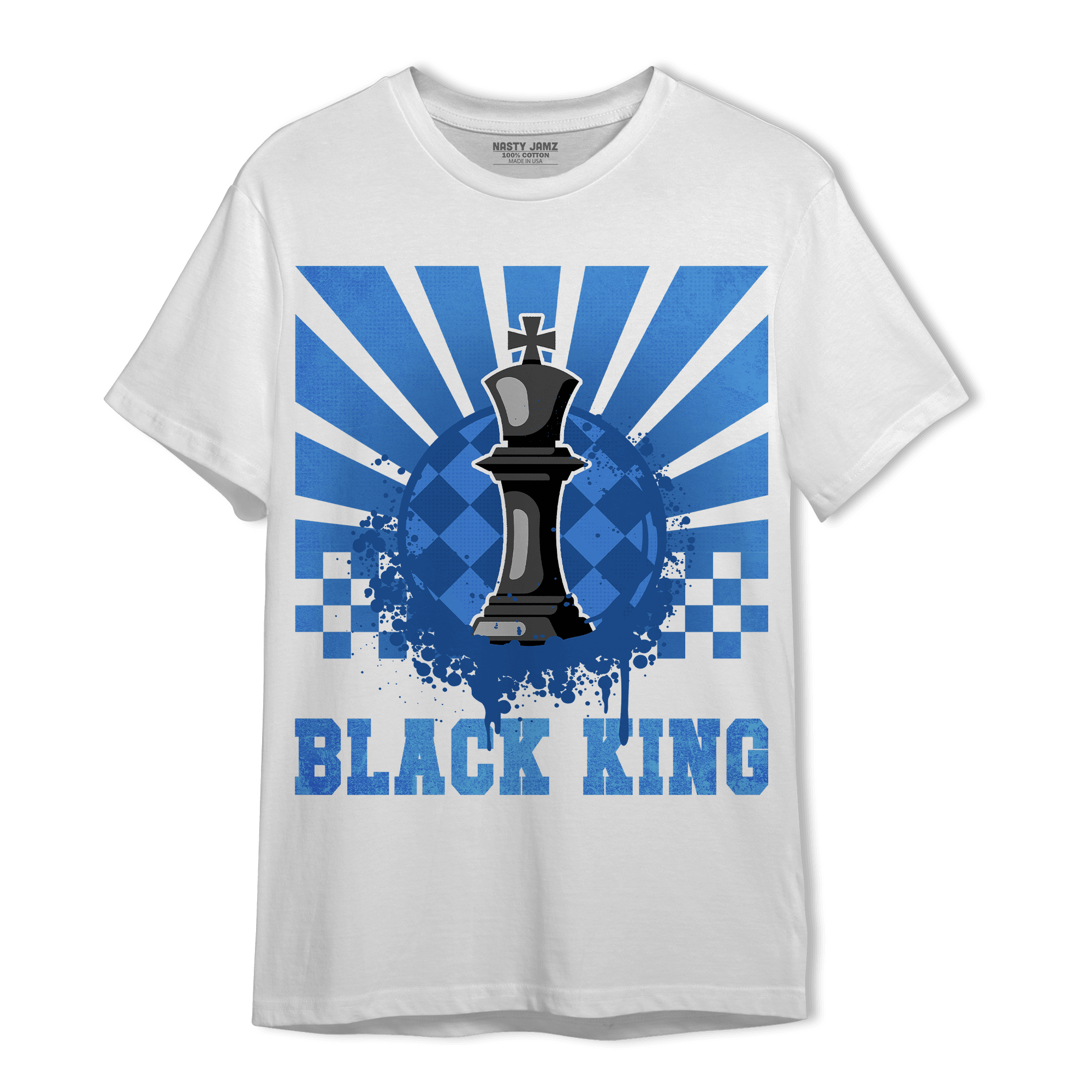 University Blue Toe 1s T Shirt Match Black King Collection - NastyJamz