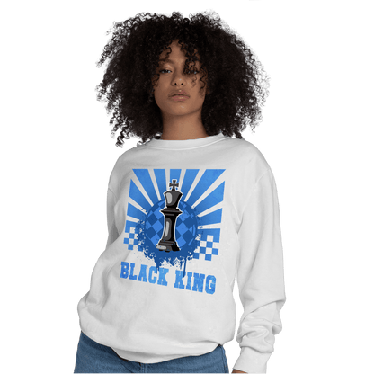 University Blue Toe 1s Sweatshirt Match Black King Collection - NastyJamz