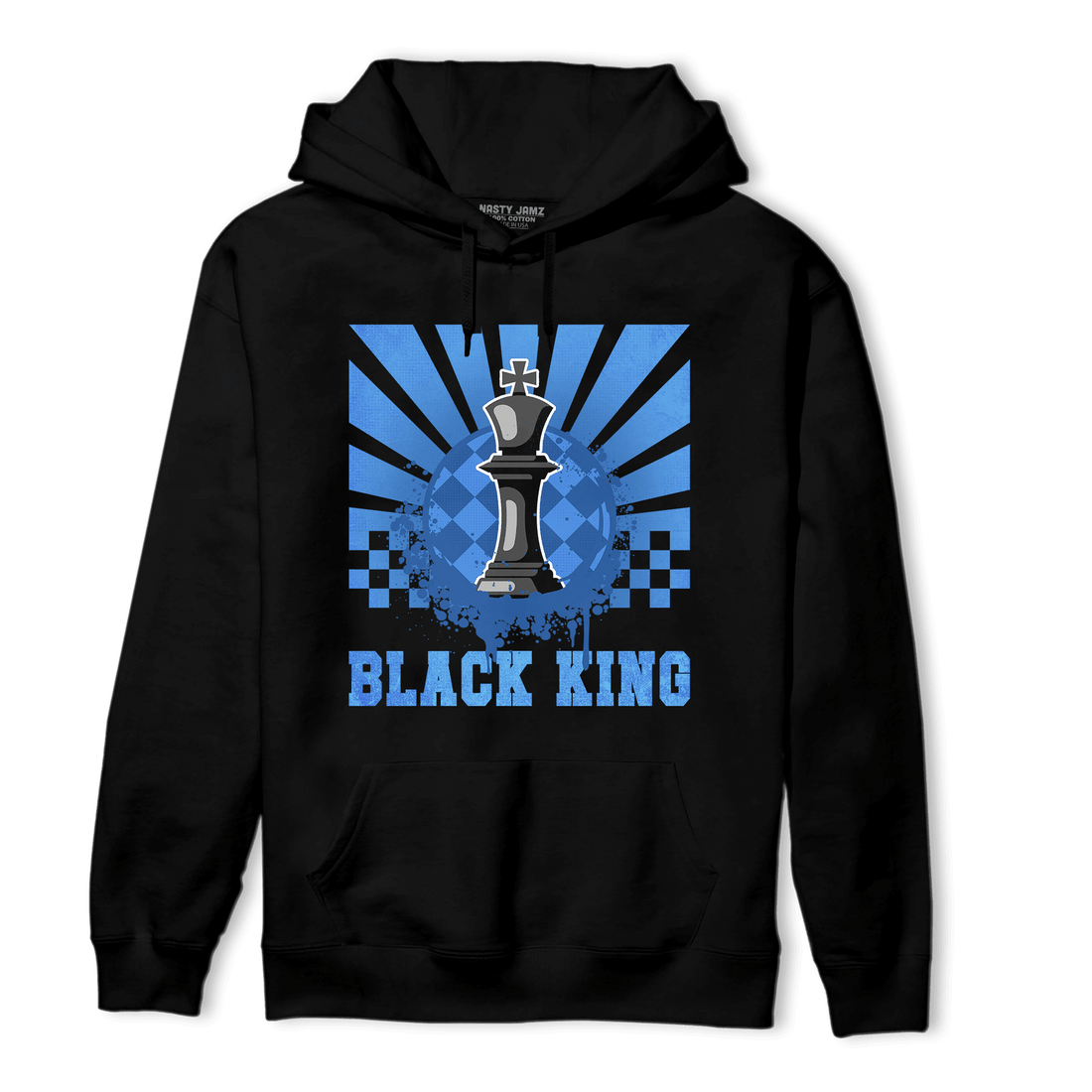 University Blue Toe 1s Hoodie Match Black King Collection - NastyJamz