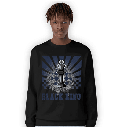 White Navy 3s Sweatshirt Match Black King Collection - NastyJamz