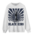 White Navy 3s Sweatshirt Match Black King Collection - NastyJamz