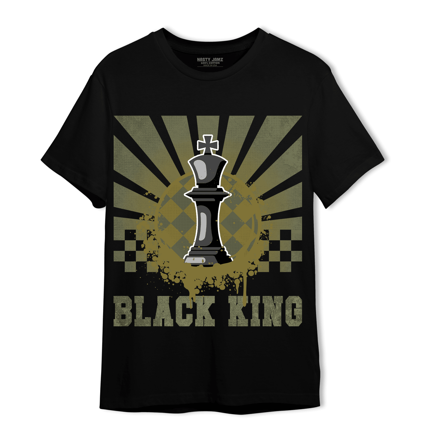SE Craft Medium Olive 4s T Shirt Match Black King Collection - NastyJamz
