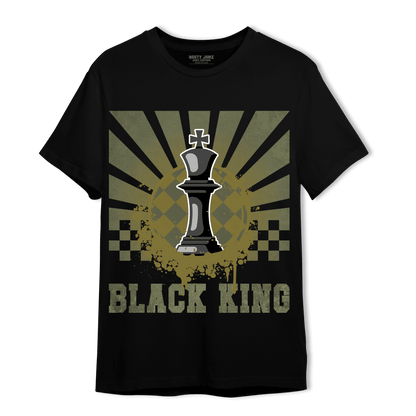 SE Craft Medium Olive 4s T Shirt Match Black King Collection - NastyJamz