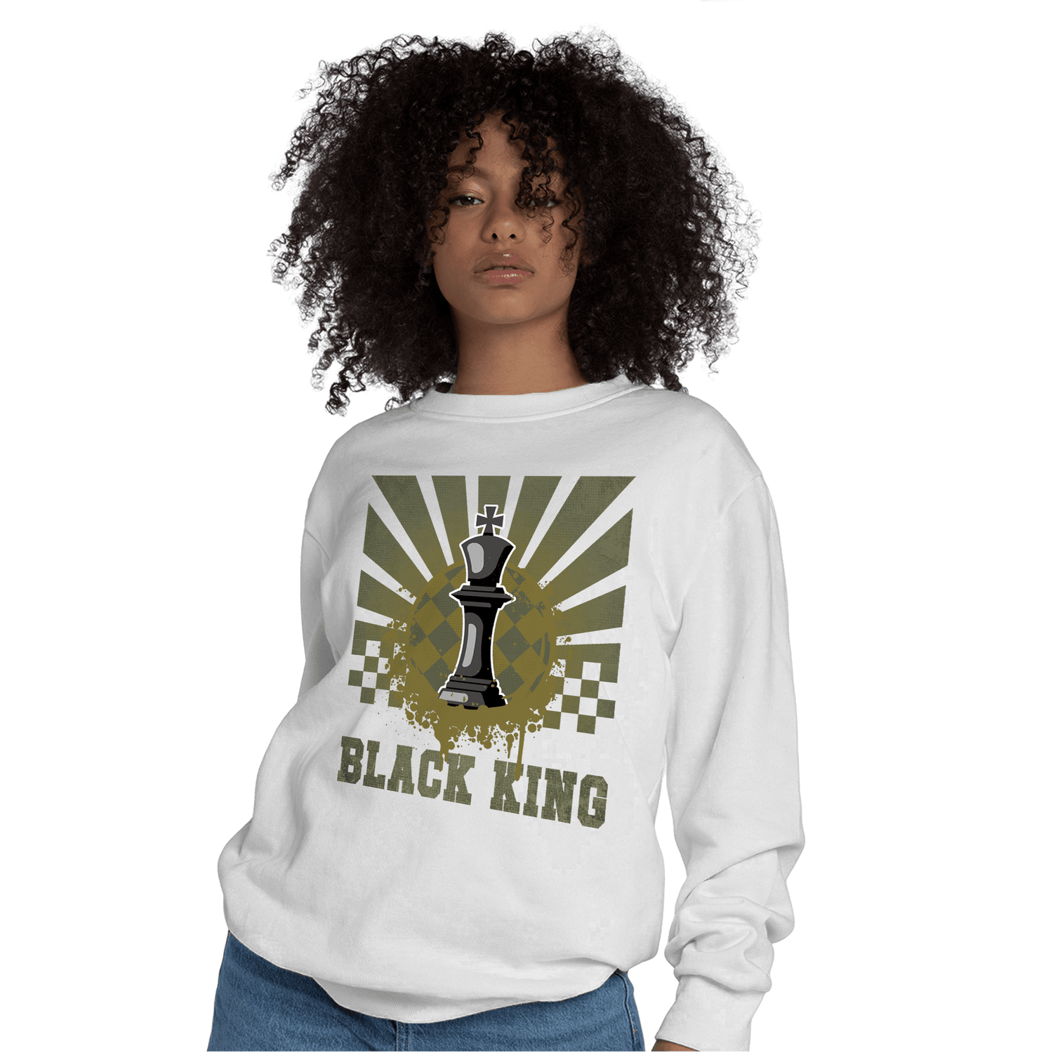 SE Craft Medium Olive 4s Sweatshirt Match Black King Collection - NastyJamz