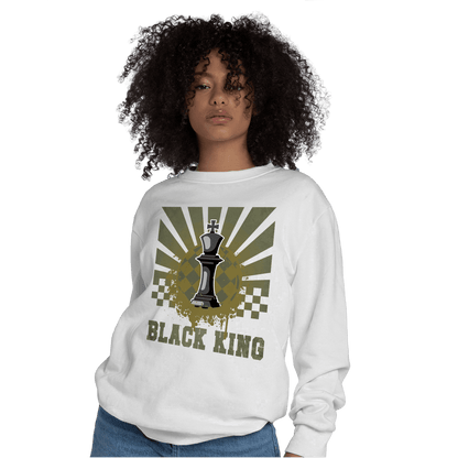 SE Craft Medium Olive 4s Sweatshirt Match Black King Collection - NastyJamz