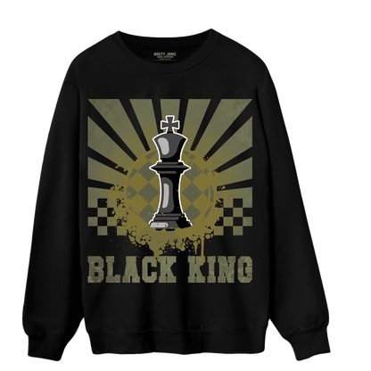SE Craft Medium Olive 4s Sweatshirt Match Black King Collection - NastyJamz