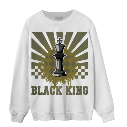 SE Craft Medium Olive 4s Sweatshirt Match Black King Collection - NastyJamz